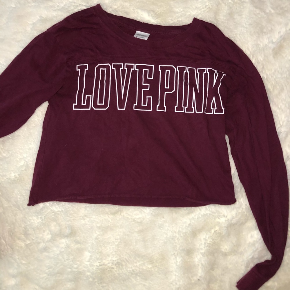 Rough edge long sleeve cropped top